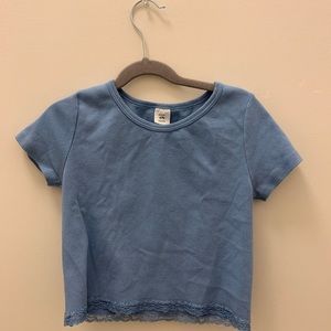 brandy melville sky blue Ashlyn lace top